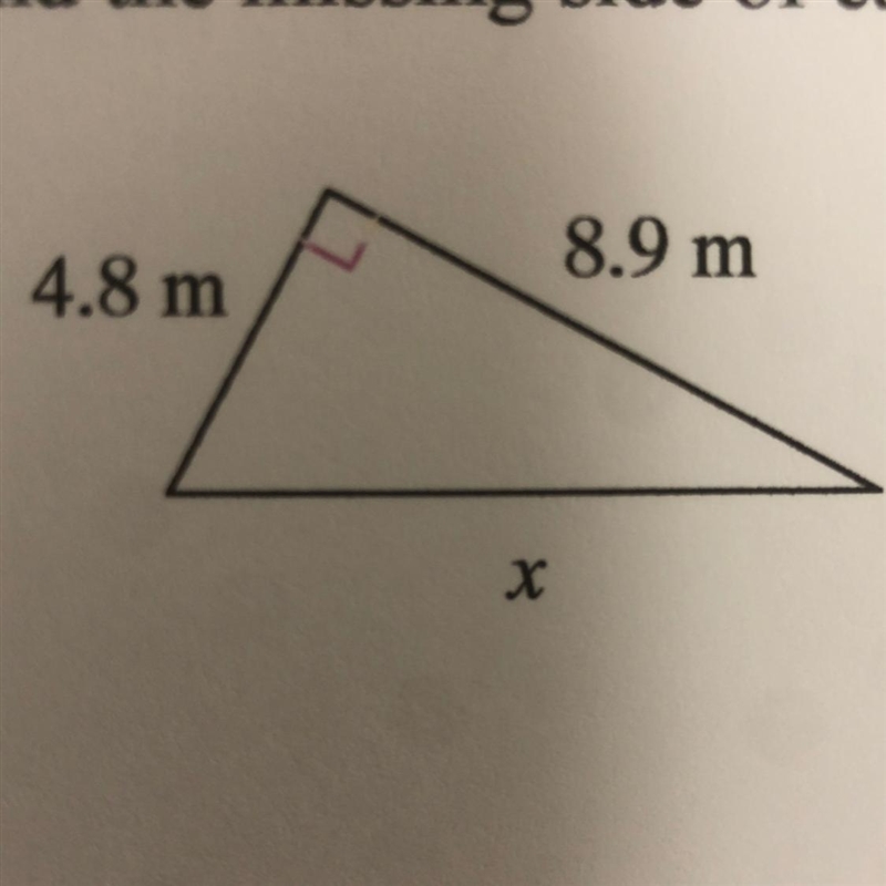 Finding the missing side of an triangle?-example-1