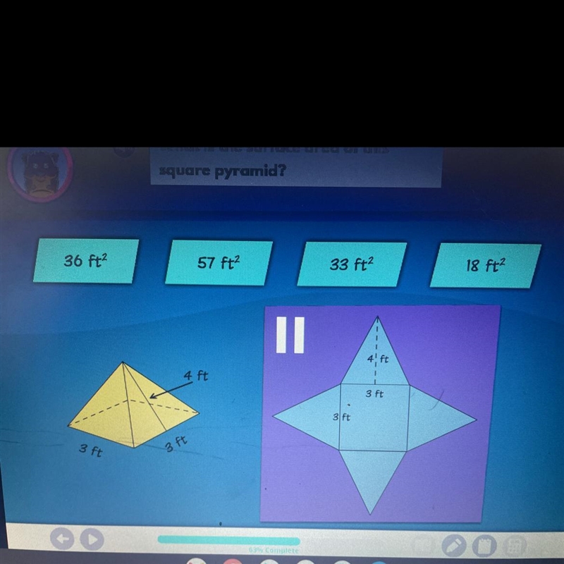 What is the surface area of the square pyramid￼-example-1