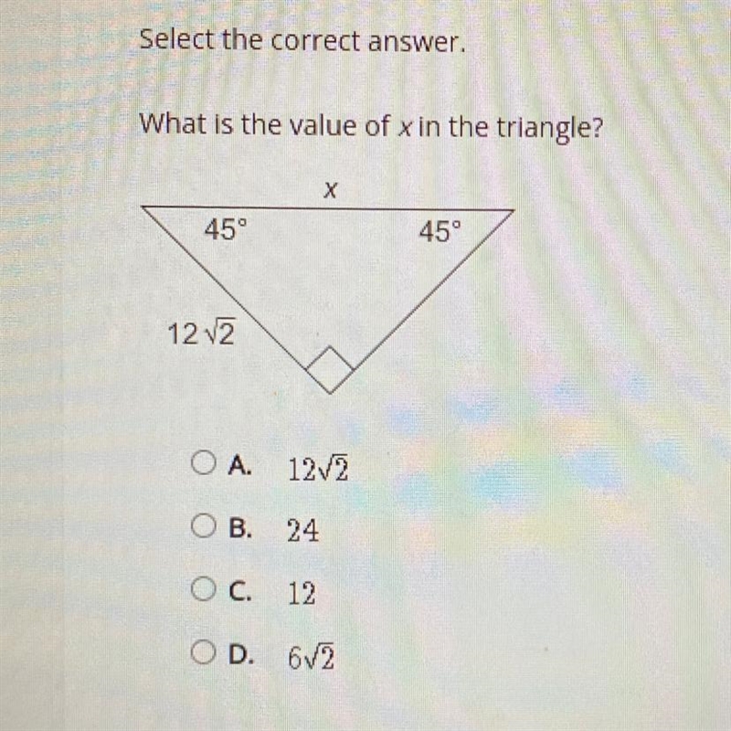 What is the value of x in the triangle-example-1