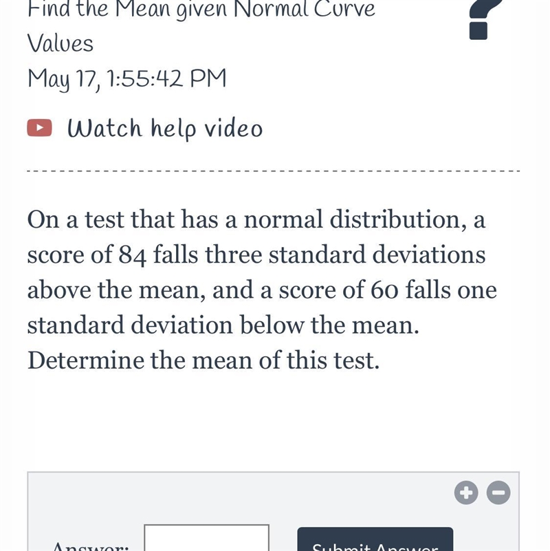 Find the mean given normal curve-example-1