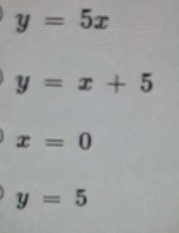 Write the equation of a line that is horizontal and contains the point (0,5)-example-1