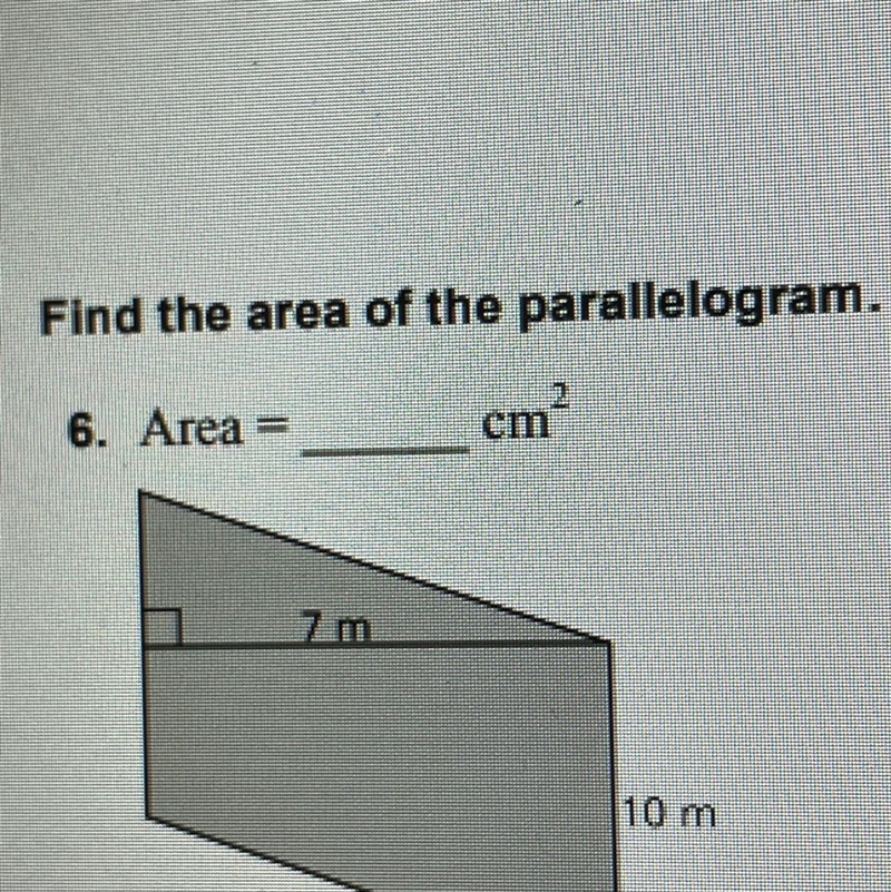 (PLEASE HELP) Find the area of the parallelogram.-example-1