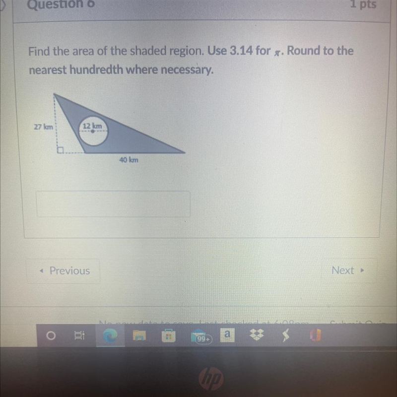 Find the area of the shaded region-example-1