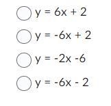 Write the equation of the line whose slope is -6 and y intercept is (0, -2)-example-1