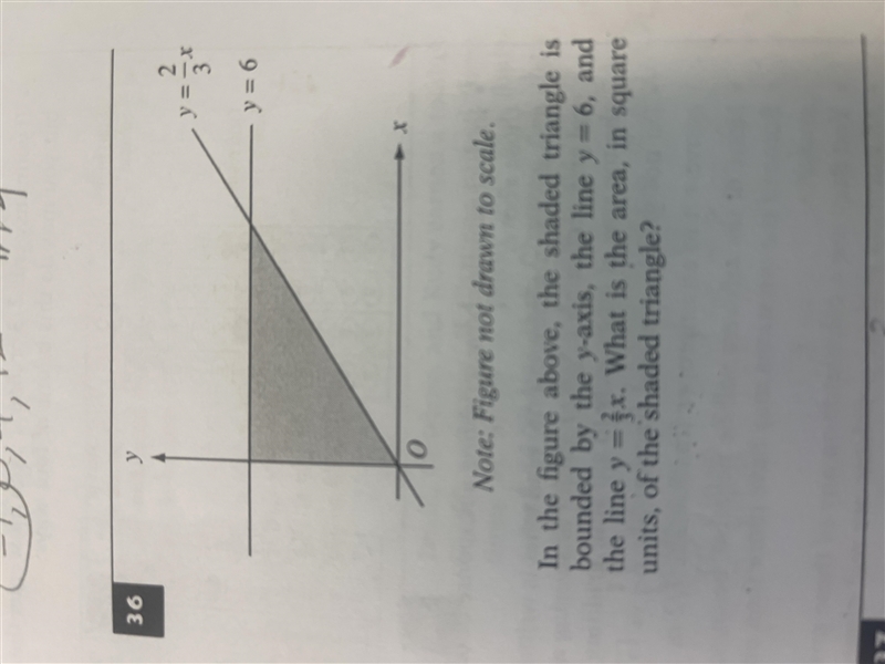 In the figure above, the shaded triangle is bounded by the y-axis, the line y=6, and-example-1