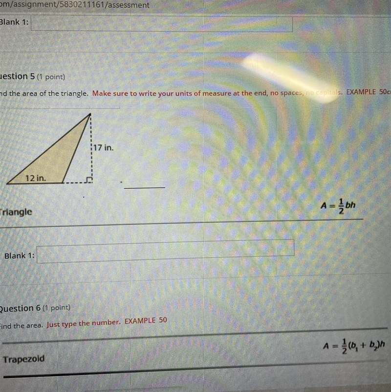 Find the area of triangle-example-1