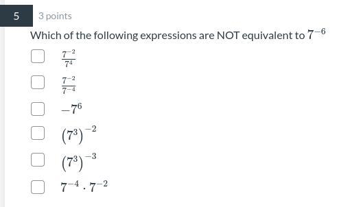 Which of the following expressions are NOT equivalent to 7−6?-example-1