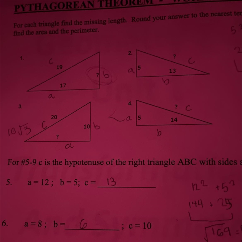 for each triangle find the missing length ￼round your answer to the nearest tenth-example-1