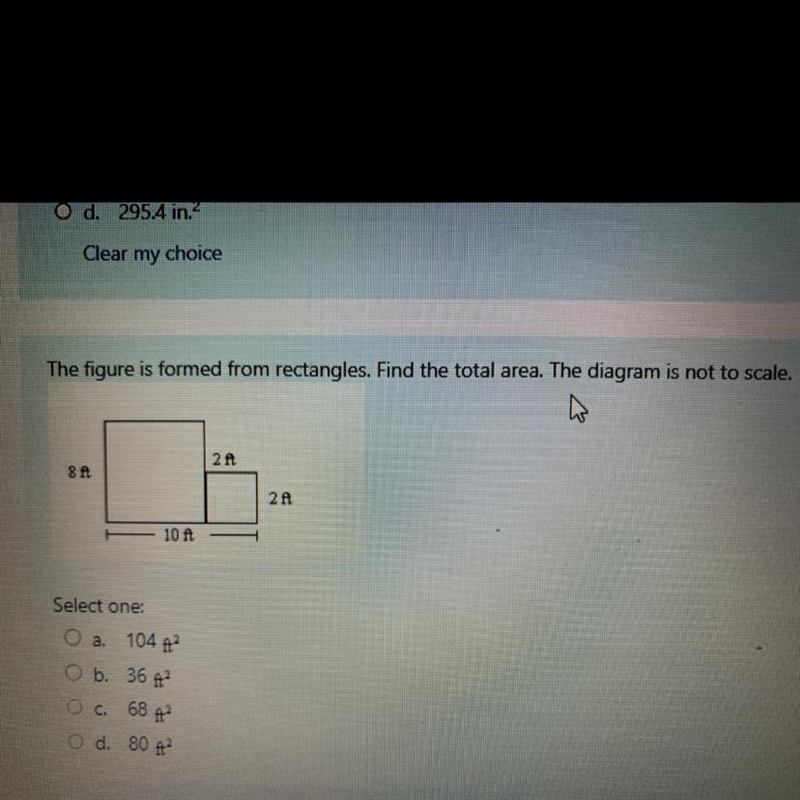 The figure is formed from rectangles. Find the total area. The diagram is not to scale-example-1