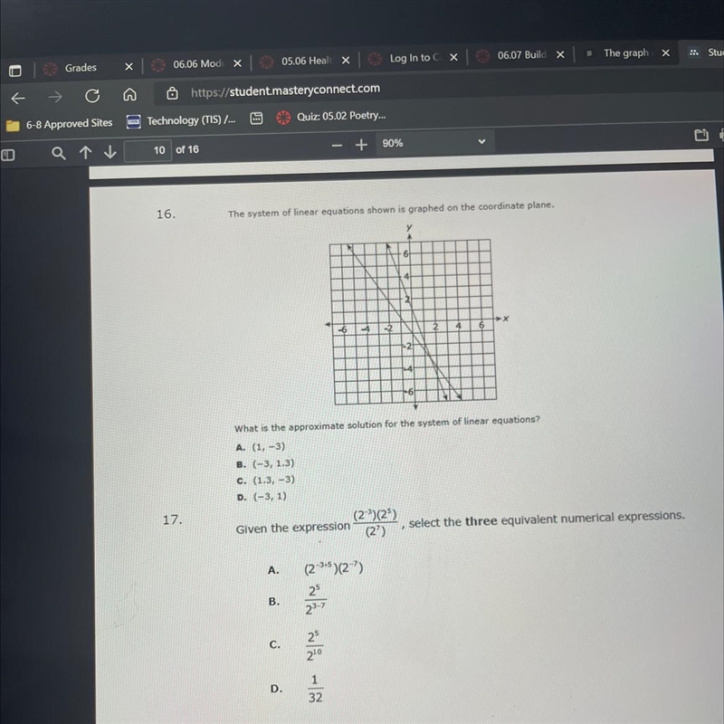 If u want to u can answer question 16 and 17 but if u don’t just answer 16-example-1