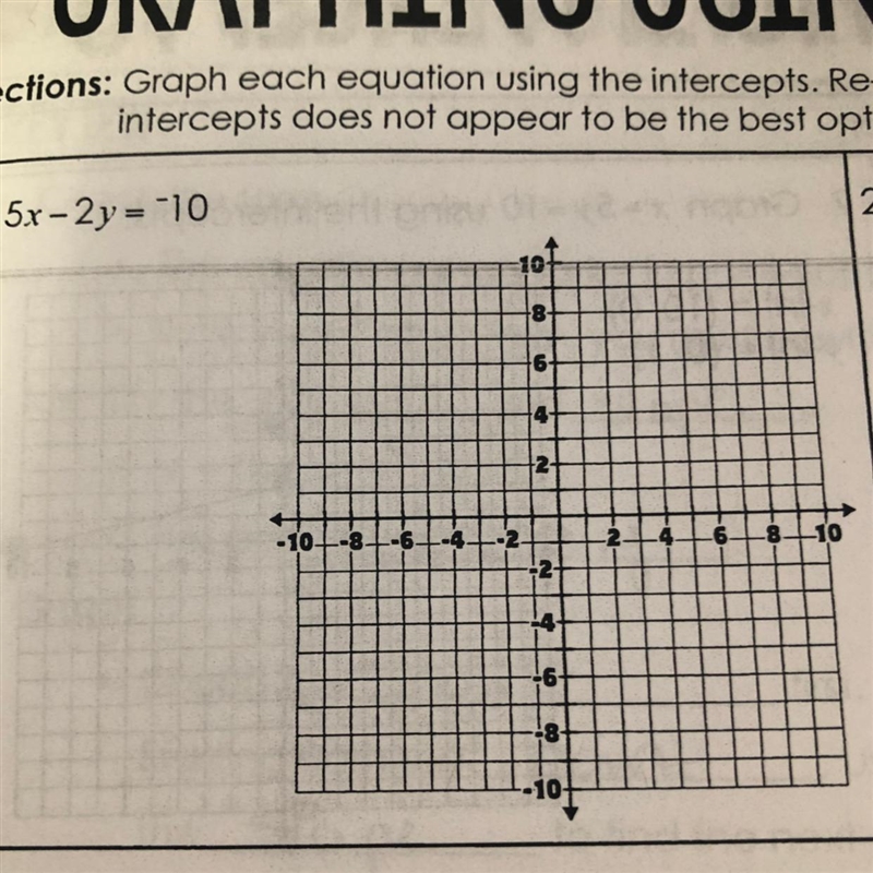 Help please 5x-2y=-10-example-1