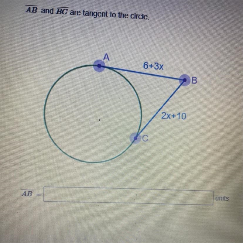 Line AB and line BC are tangent to the circle-example-1