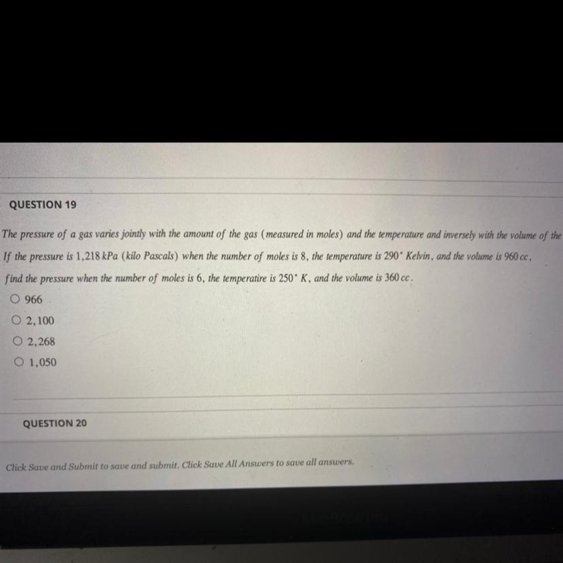 PLEASE HELP The pressure of a gas varies jointly with the amount of the gas (measured-example-1