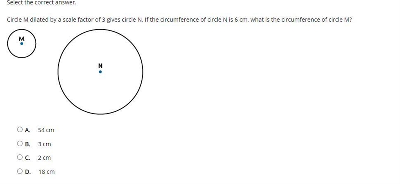 ASAP I JUST WANT THE ANSWER Select the correct answer. Circle M dilated by a scale-example-1