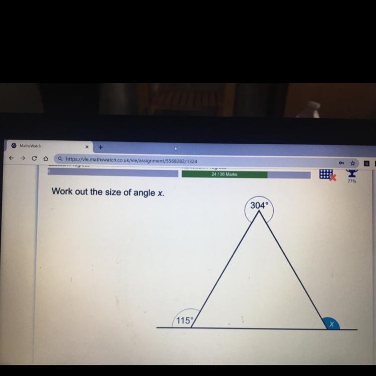 Work out the size of angle x HELP???-example-1