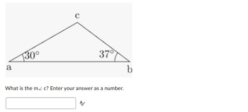 What is the m∠ c? Enter your answer as a number.-example-1