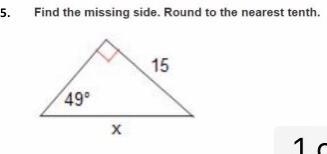 Geometry problem in the picture: round to the nearest tenth-example-1