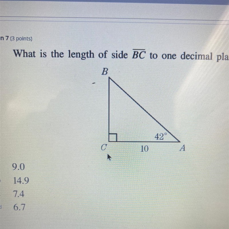 What is the length of side BC to one decimal place?-example-1