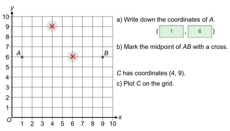 Solve only question B pls n' tell me how to calculate midpoint pls-example-1