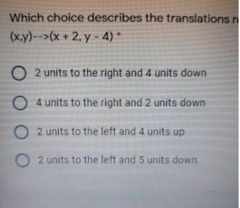 Which choice describes the translation represented by the translation rule (x,y)→(x-example-1