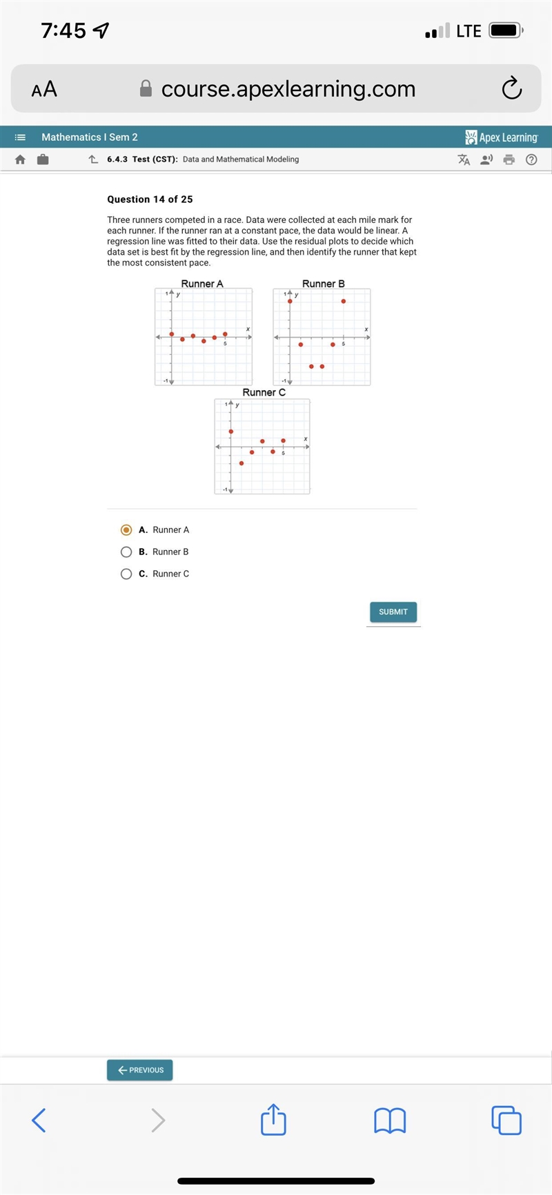 Help please A.) runner a b.) runner b C.) runner c-example-1