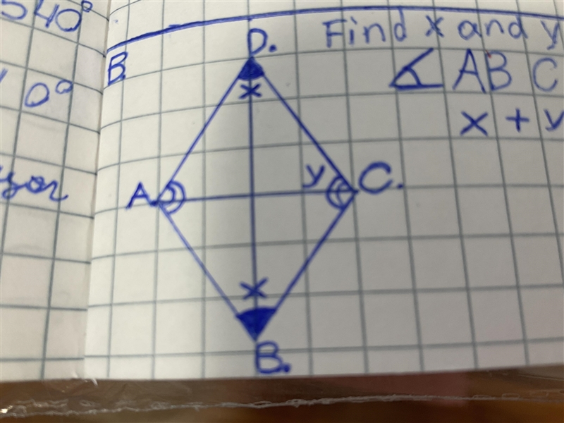 How to find x and y? We didn’t study much about the rhombus at all-example-1