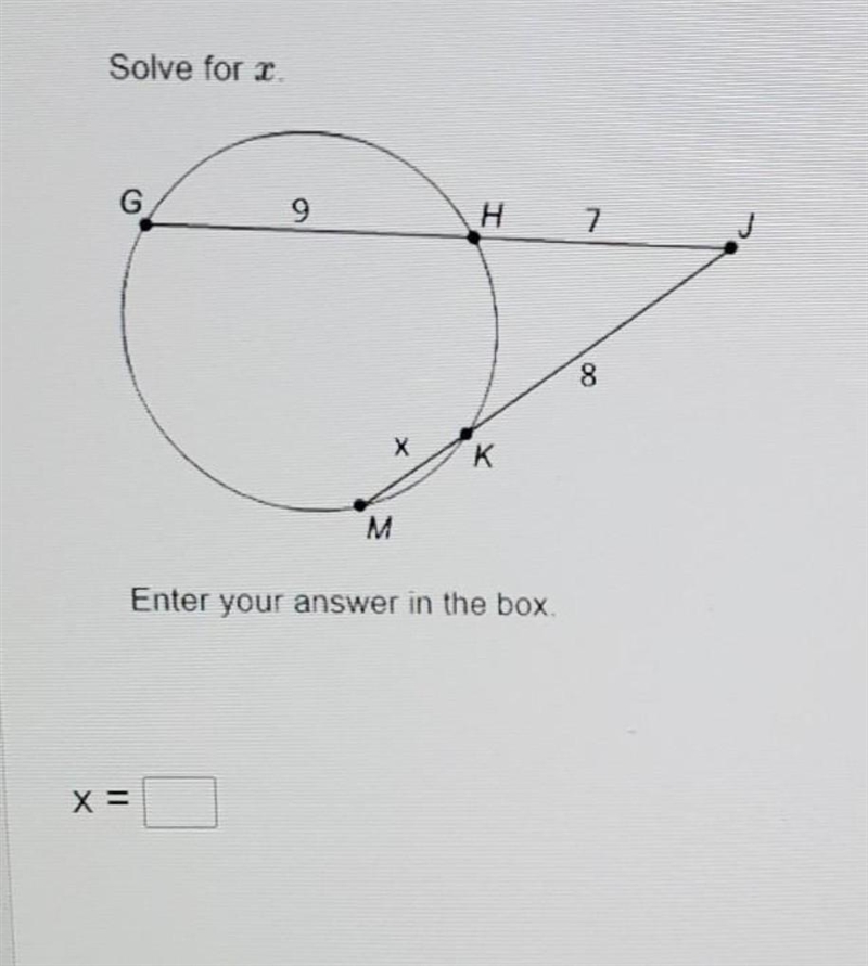 PLS HELP Solve for x Enter your answer in the box.​-example-1