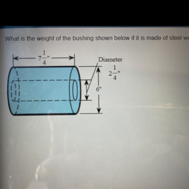 What is the weight of the bushing shown below if it is made of steel wings 0.2833 pounds-example-1