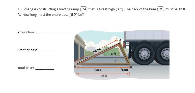 Zhang is constructing a loading ramp (BA) that is 4-feet high (AC). The back of the-example-1