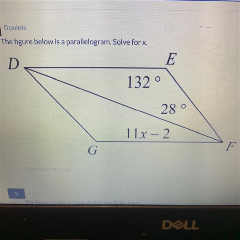 How to find x in a parallelogram?-example-1