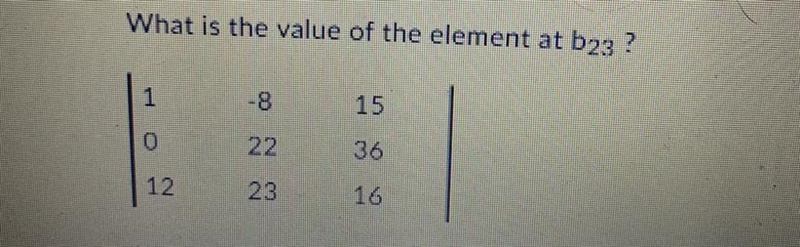 What is the value of the element at b23?-example-1