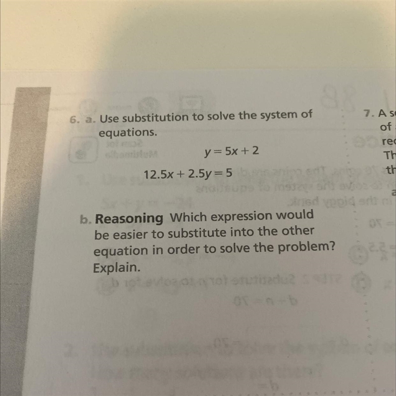 Use substitution to solve the system of equations.-example-1