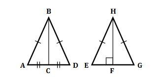 Mark the givens in the diagram then solve the problems. Given: AB=BD, AC=CD, HE=HG-example-1