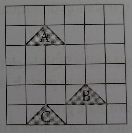 The diagram shows three triangles. Describe the translation that takes triangle A-example-1