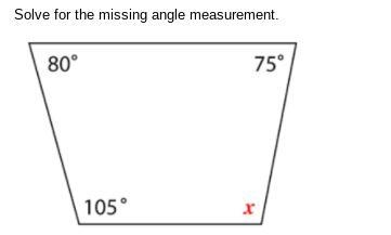 Solve for the missing angle measurement. please give the right answer-example-1