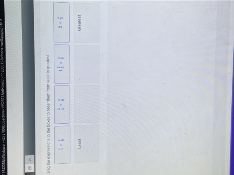 Drag the expressions to the boxes to order them from least to greatest-example-1