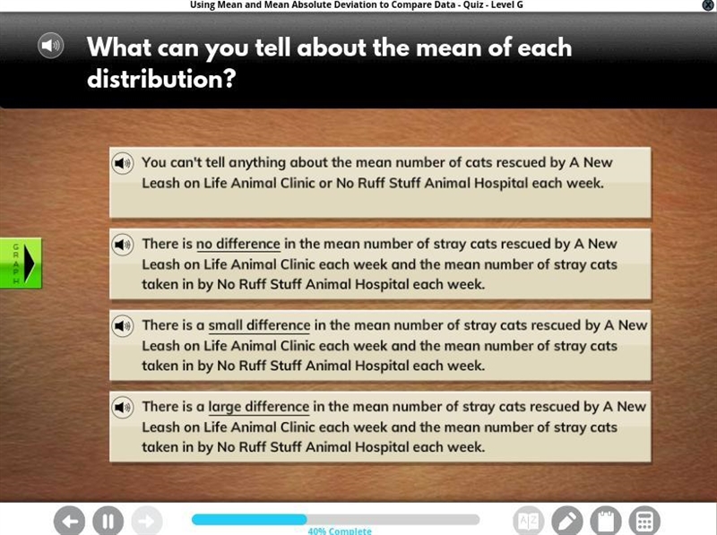 Help please!! What can you tell about the mean of each distribution?-example-1