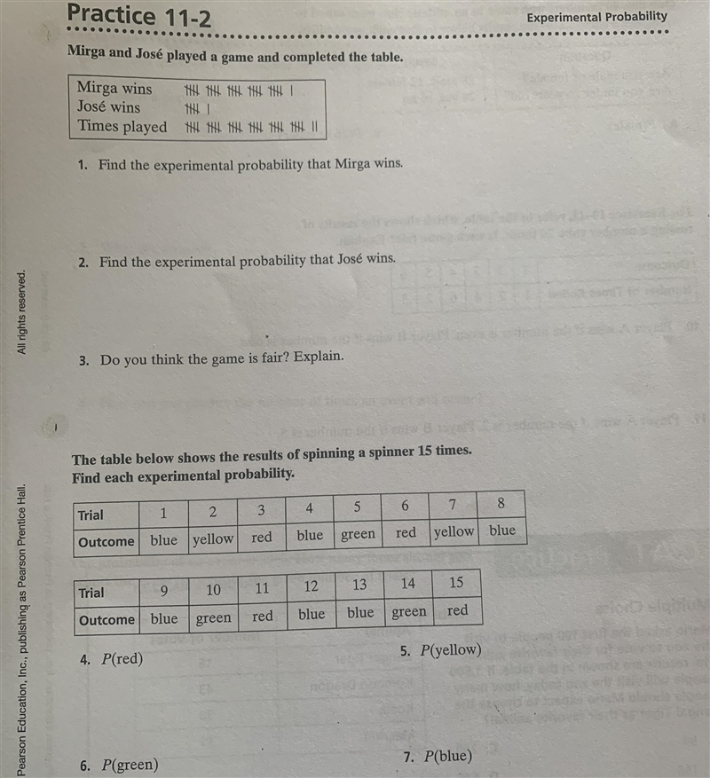 Experimental Probability (PLEASE HELP)-example-1