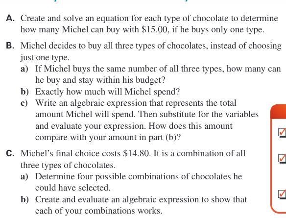 Algebra Chocolate Equation-example-2