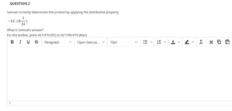 Samuel correctly determines the product by applying the distributive property. What-example-1