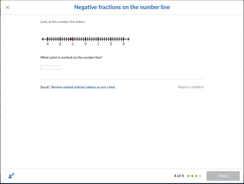 What point is marked on the number line?-example-1