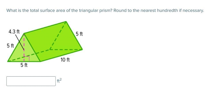 What is the total surface area of the triangular prism? Round to the nearest hundredth-example-1