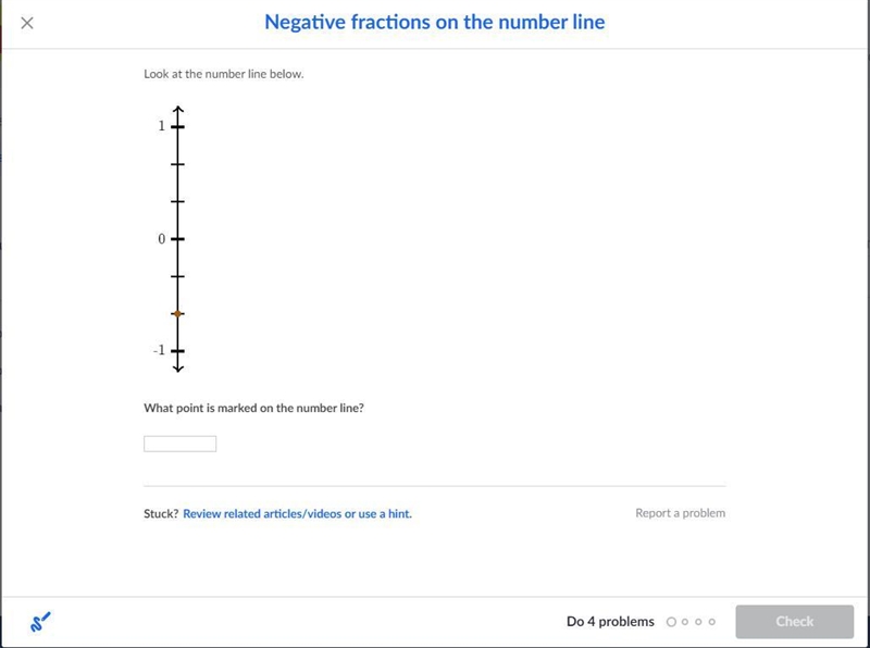 Negative fractions on the number line 1-example-1