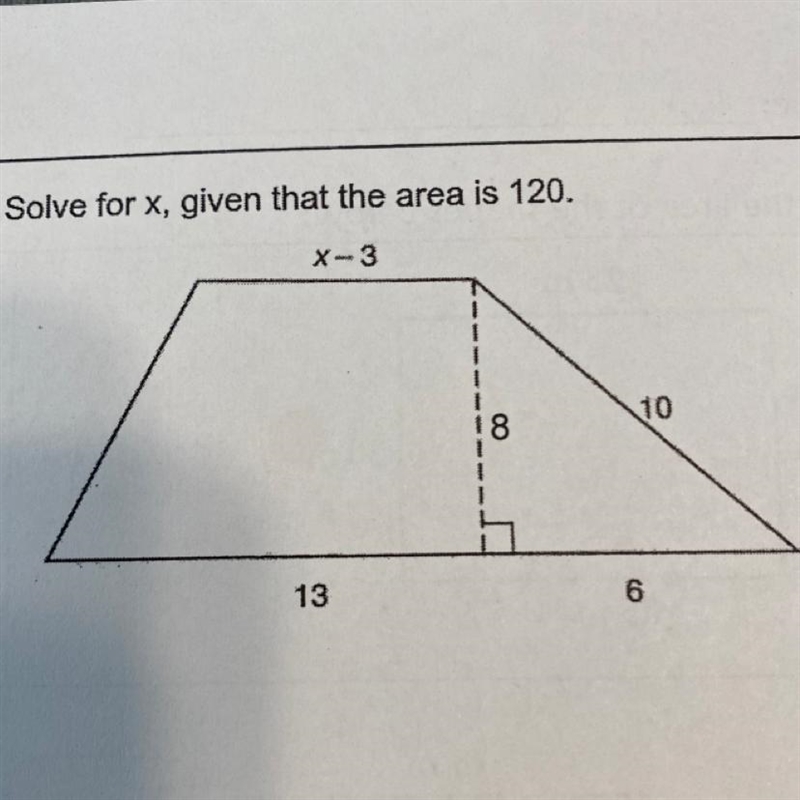 Solve for x, given that the area is 120. **Show work please(step by step)**-example-1