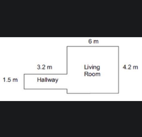 Claudia wants to replace the carpet in her living room and hallway. How many square-example-1