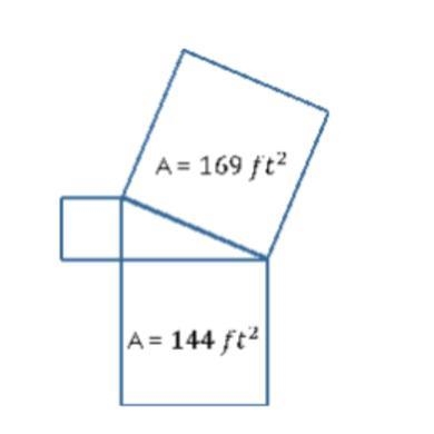 QUICK! Find the area of the smallest square in the diagram. A) 25 square feet B) 5 square-example-1