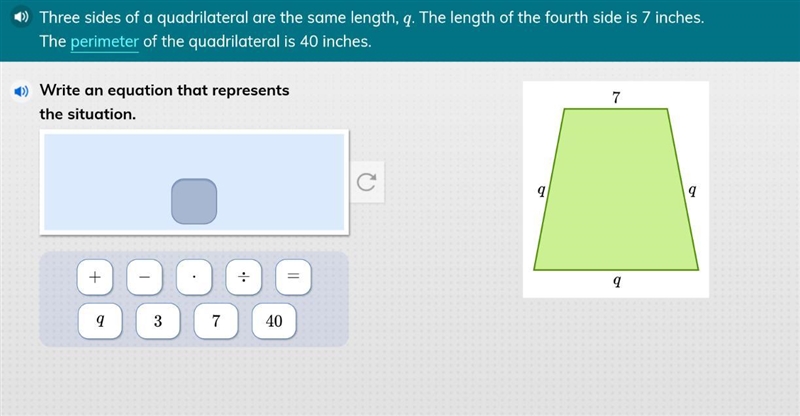 Write an equation that represents the situation.-example-1