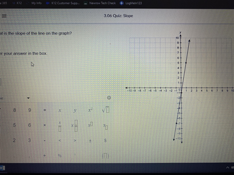 What is the slope of the line on the graph?-example-1