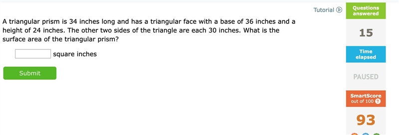 Help asap! im ruinning out of time .-.' A triangular prism is 34 inches long and has-example-1