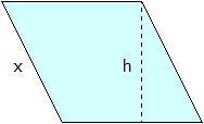 If x = 13 units and h = 9 units, then what is the area of the rhombus pictured above-example-1